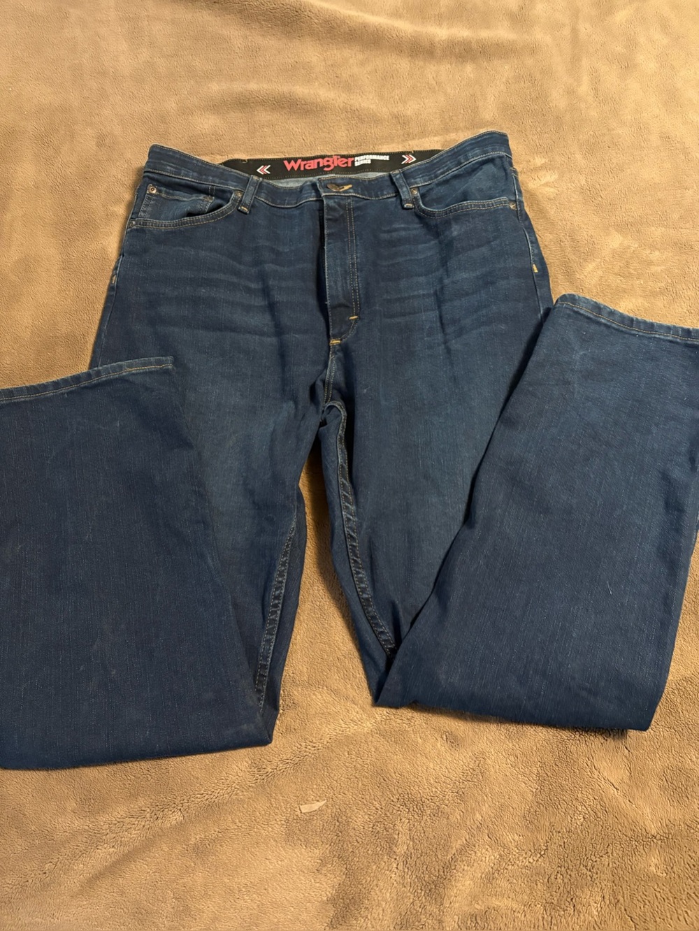 Wrangler Performance Blue Jeans, Men’s 38x32